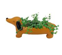 Weiner Fioriera a Forma di Bassotto - Regalo per Donne, Grazioso Vaso per Piante a Forma di Cane, Resina, per Fiori e Piante Grasse - Decorazione Esterna e Casa