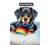 Weiner Relaxing In Dog Bed With Favorite Toy Notebook: Matte Paperback Notebook Dog Theme: 120 Pages Size 6 inches x 9 inches