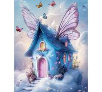 Weiniuniu fai da Te Pittura Diamante 5D Kit Casa dei sogni Trapano Rotondo Completo Immagine di Strass Arte Artigianato Decorazione della Parete 40x50 cm
