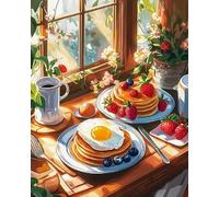 Weiniuniu fai da Te Pittura Diamante 5D Kit Illustrazione di cibo Trapano Rotondo Completo Immagine di Strass Arte Artigianato Decorazione della Parete 40x50 cm
