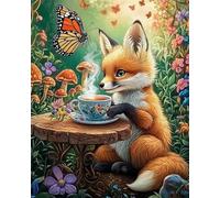 Weiniuniu fai da Te Pittura Diamante 5D Kit Volpe animale Trapano Rotondo Completo Immagine di Strass Arte Artigianato Decorazione della Parete 50X70 cm