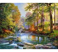 Weiniuniu fai da Te Pittura Diamante 5D Paesaggio lacustre Kit Trapano Rotondo Completo Immagine di Strass Arte Artigianato Decorazione della Parete 40x50 cm