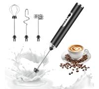 Weinsamkeit Montalatte Elettrico Cappuccino, Frullino Elettrico USB Ricaricabile Schiumatore Latte con 3 Fruste, Elettrico Schiuma Latte 3 Velocità Regolabile per Cappuccino, Matcha, Latte, Uovo