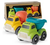 Weiongppy 2 Pezzi Macchinine per Bambino,Macchinine per Bambini,Go per 9 10 12+ Mesi Macchinina Bambino,Senza BPA,Autocarro con cassone ribaltabile da 18 cm e betoniera,regali per bambini 12 18 mesi