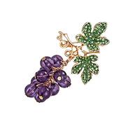 Weiping - Crystal Grapes Brooch Pin Rhinestones Fruit Badge for Women Girls Clothes Bags Decor