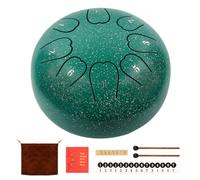Weipoken Tamburo antipioggia per esterni, 15,2 cm, 8 note, in acciaio, con battenti, per educazione musicale e intrattenimento, idea regalo (verde, 15,2 cm)