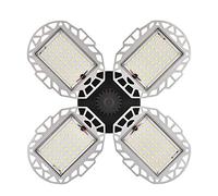 Weiqiao® - Lampada LED per garage, E26/E27, 100 W, lampadario da officina a 4 pannelli, regolabile, illuminazione da soffitto, lampadina per magazzino, colore: bianco