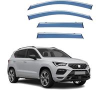 WEIQQI Set Deflettori d'Aria per Seat Ateca MK1-KH7 2016 2017 2018 2019 2020 2021 2022 2023+, Deflettori d’Aria Antipioggia Deflettori d'Aria Antiturbo, Aerodinamici Deflettori per Vetri Laterali
