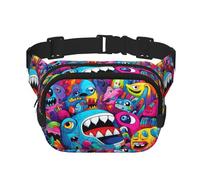 Weird Animals Fitness borsa a tracolla da viaggio, alla moda e casual, marsupio quadrato a doppio strato, nero, taglia unica, Nero, One Size