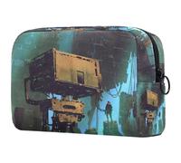 Weird Buildings - Trousse da donna, per articoli da toeletta da viaggio, grande, pratica borsa organizer con cerniera, Multi, 18.5x7.5x13cm/7.3x3x5.1in, Beauty case