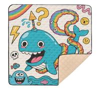 Weird Cartoon Whales - Tappetino da gioco pieghevole per bambini, atossico, imbottito, 127 x 127 cm