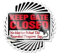 Weird Decor Decalcomanie magnetiche per paraurti Peel & Stick/Keep Gate Closed No Matter What the Bearded Dragons Say Parabrezza per auto, divertenti adesivi per paraurti per auto (20 x 30 cm, 1 pezzo