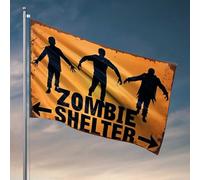 Weird Flags Zombie Shelter Sign: A Warning For The Living Flag Fall Portico Decor Man Cave Rules (30 x 45 cm)