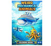 Weird Mechanical Animals Coloring Book: Fun Animal and Machine Hybrids for Kids Ages 6-12