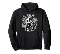 Weirdcore Cat Gothic Moon Stars Felpa con Cappuccio