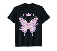 Weirdcore Farfalla Falena Occhi Celestiali Fasi Lunari Pastello Maglietta