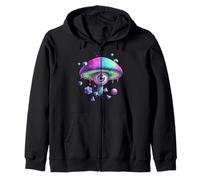 Weirdcore - Soprammobile a Forma di Fungo, Motivo Geometrico Felpa con Cappuccio