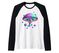 Weirdcore - Soprammobile a Forma di Fungo, Motivo Geometrico Maglia con Maniche Raglan