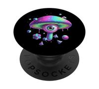 Weirdcore - Soprammobile a forma di fungo, motivo geometrico PopSockets PopGrip Adesivo