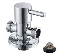 Weirun - Valvola da bagno in ottone a quarto di giro, con adattatore a T IPS a 3 vie, cartuccia a disco in ceramica, cromo lucido