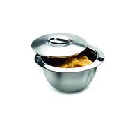 Weis Ciotola termica con coperchio, diametro interno 22,5 cm, acciaio inox, argento, diametro esterno 30 x 30 x 18 cm, volume 3 litri