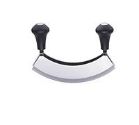 Weis Doppia Mezzaluna, 17 cm, Acciaio Inox, Argento/Nero, 17 x 3 x 13 cm