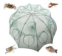 WEISGJA Trappola pieghevole per gamberi, 2 pezzi, trappola pieghevole per aragosta con corda, 92,7 cm, portatile, per pesca di gamberi, pesciolini, 6/10 fori, grande rete da pesca per ombrello (10