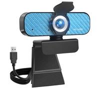 weishin Webcam Full HD 1080p, microfono integrato, treppiede, copertura privacy, correzione automatica della luce e USB plug-and-play, per PC desktop o computer portatile, perfetta per streaming e