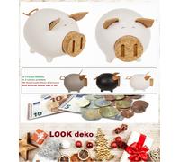 Porcellini Di Ceramica Neri Con Orecchie Flessibili E Coda Misure 11,8x9,5x9,2cm