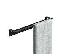 WEISSENSTEIN Porta asciugamani bagno nero 45 cm - Acciaio inox da muro