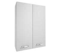 Weißer Hochglanz-Badschrank, wandhängend, 71 x 50 cm, Mea