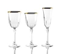 Weissestal Servizio di Calici Dovy Optic Gold da 18 pezzi