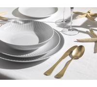 WEISSESTAL Servzio piatti giornalieri 18 pezzi per 6 persone, in porcellana bianca Country Chic (6 Posti, 18 Pezzi)