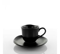 WEISSESTAL SET 6 TAZZE CAFFE 90 ML C/PIATTINI IN PORCELLANA - ONIX BLACK