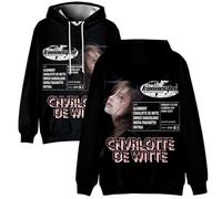 WEISSYO Felpa con Cappuccio per Uomo da Strada per Studenti Felpa con Cappuccio Charlotte De Witte 3D Stampato Maniche Lunghe Uomo Donna Cosplay Streetwear-Black||XX_l
