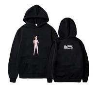 WEISSYO Felpa con Cappuccio Uomo Donna Cosplay Streetwear da Strada per Studenti Felpa con Cappuccio Cantante Lola Young 2D Stampato Maniche Lunghe Unisex retrò Hip-Hop Harajuku Felpa-Black||x_s