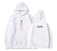 WEISSYO Felpa con Cappuccio Uomo Donna Cosplay Streetwear da Strada per Studenti Felpa con Cappuccio Cantante Lola Young 2D Stampato Maniche Lunghe Unisex retrò Hip-Hop Harajuku Felpa-White||x_s