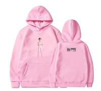 WEISSYO Felpa con Cappuccio Uomo Donna Cosplay Streetwear da Strada per Studenti Felpa con Cappuccio Cantante Lola Young 2D Stampato Maniche Lunghe Unisex retrò Hip-Hop Harajuku Felpa-Pink||x_l