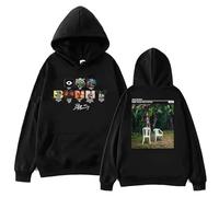 WEISSYO Manica Lunga Unisex retrò Hip-Hop Harajuku Manica Lunga Bad Cantante 2D Stampato Bunny da Strada per Studenti Felpa con Cappuccio Uomo Donna Cosplay Felpe con Cappuccio-Black||3X_l