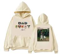 WEISSYO Manica Lunga Unisex retrò Hip-Hop Harajuku Manica Lunga Bad Cantante 2D Stampato Bunny da Strada per Studenti Felpa con Cappuccio Uomo Donna Cosplay Felpe con Cappuccio-Khaki||3X_l