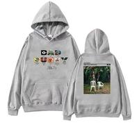WEISSYO Manica Lunga Unisex retrò Hip-Hop Harajuku Manica Lunga Bad Cantante 2D Stampato Bunny da Strada per Studenti Felpa con Cappuccio Uomo Donna Cosplay Felpe con Cappuccio-Grey||4X_l