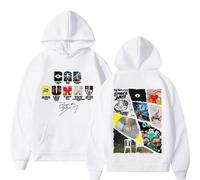 WEISSYO Manica Lunga Unisex retrò Hip-Hop Harajuku Manica Lunga Uomo Donna Cosplay Felpe con Cappuccio Bad Cantante 2D Stampato Bunny da Strada per Studenti Felpa con Cappuccio-White||XX_l
