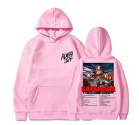 WEISSYO Ragazzi Manica Lunga da Strada per Studenti Felpa con Cappuccio Rapper Alvaro Diaz 2D Stampato Felpe con Cappuccio Unisex retrò Hip-Hop Harajuku Manica Lunga-Pink||4X_l