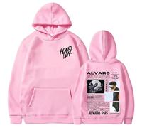 WEISSYO Ragazzi Manica Lunga Unisex retrò Hip-Hop Harajuku Manica Lunga Rapper Alvaro Diaz 2D Stampato Felpe con Cappuccio da Strada per Studenti Felpa con Cappuccio-Pink||s