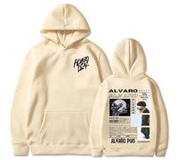 WEISSYO Ragazzi Manica Lunga Unisex retrò Hip-Hop Harajuku Manica Lunga Rapper Alvaro Diaz 2D Stampato Felpe con Cappuccio da Strada per Studenti Felpa con Cappuccio-Khaki||m