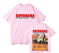 WEISSYO T-Shirt per Uomo Magliette 2D Stampa in Cotone Magliette Rapper Alvaro Diaz Unisex Puro Cotone retrò Top Estive Girocollo Hip-Hop Maniche Corte-Pink||s