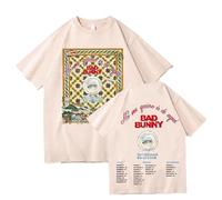 WEISSYO T-Shirt per Uomo Magliette Estive Girocollo Hip-Hop Maniche Corte Bad Cantante 2D Stampato Bunny Stampa in Cotone Magliette Unisex Puro Cotone retrò Top-Khaki||s