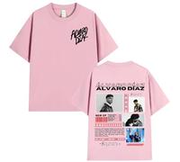 WEISSYO T-Shirt per Uomo Magliette Estive Girocollo Hip-Hop Maniche Corte Rapper Alvaro Diaz 2D Stampa in Cotone Magliette Unisex Puro Cotone retrò Top-Pink||x_l
