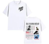 WEISSYO T-Shirt per Uomo Magliette Estive Girocollo Hip-Hop Maniche Corte Rapper Alvaro Diaz 2D Stampa in Cotone Magliette Unisex Puro Cotone retrò Top-White||s
