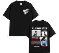 WEISSYO T-Shirt per Uomo Magliette Estive Girocollo Hip-Hop Maniche Corte Rapper Alvaro Diaz 2D Stampa in Cotone Magliette Unisex Puro Cotone retrò Top-Black||l